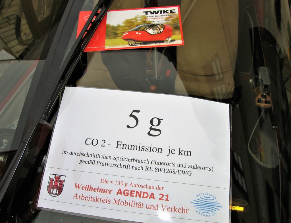 Autoschau Schadstoffarme Fahrzeuge, Weilheim Oktober 2009 - Emissions-Schild