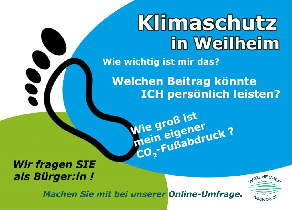 Bürgerinnen-Befragung Klimaschutz der Stadt Weilheim - Postkarte vorne