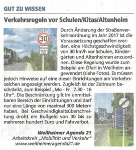 Agenda-Kolumne 'Gut zu wissen' im Weilheimer Tagblatt - Nr.4
